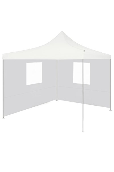Concept Cort de petrecere pliabil cu 2 pereți laterali, alb, 3x3 m oțel