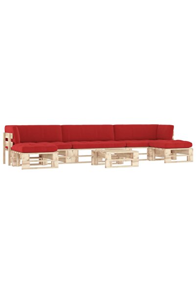 Concept Set mobilier paleți cu perne, 6 piese, lemn de pin tratat