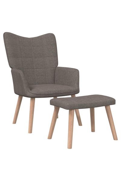 Concept Scaun de relaxare cu taburet,taupe, textil