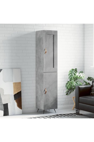 Concept Dulap înalt, gri beton, 34,5x34x180 cm, lemn prelucrat