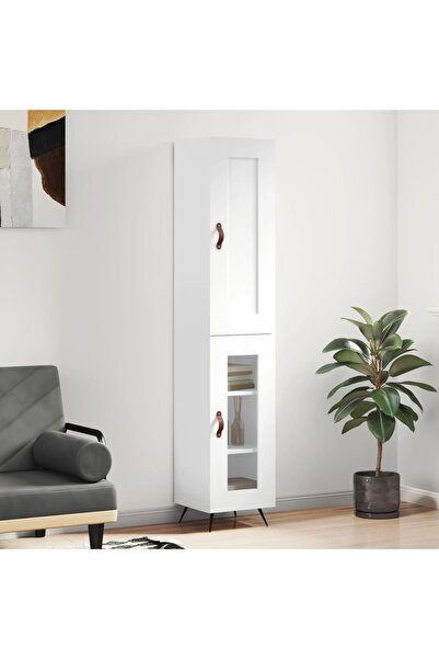 Concept Dulap înalt, alb, 34,5x34x180 cm, lemn prelucrat