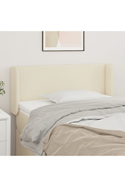 Concept Tăblie de pat cu aripioare crem 103x16x78/88 cm piele ecologică