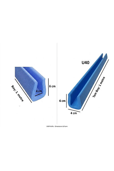 YGTAMBALAJ U40 Μπλε 100 cm 20 τμχ Έπιπλα Γωνιακό Προστατευτικό Σφουγγάρι Γωνι...