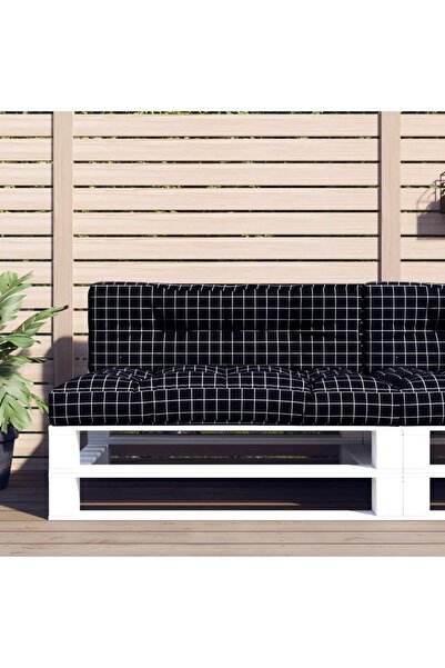 Concept Pallet sofa cushions, 2 pcs., black, checkered pattern, textile
