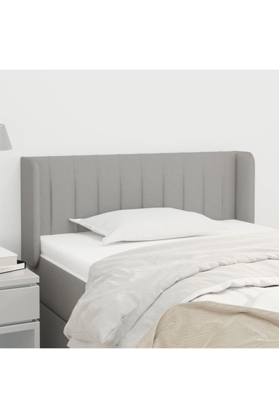 Concept Tăblie de pat cu aripioare gri deschis 103x16x78/88 cm textil