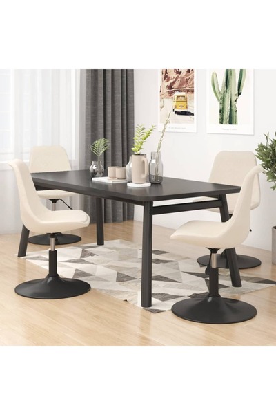 Concept Scaune de masă pivotante, 4 buc., crem, catifea