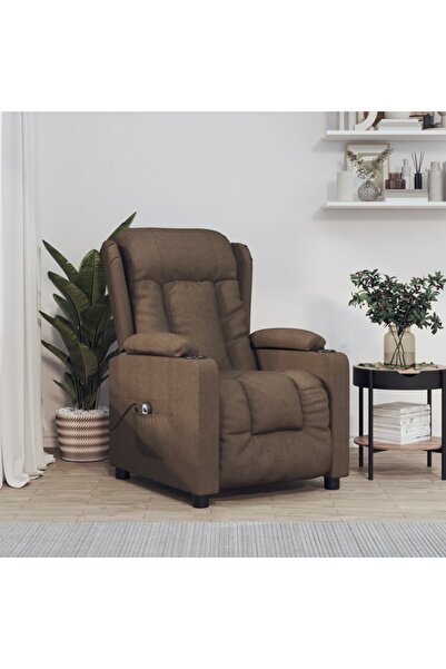 Concept Fotoliu rabatabil electric, maro, material textil