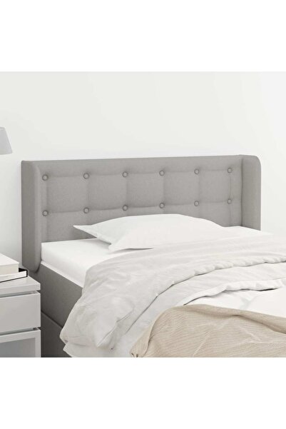 Concept Tăblie de pat cu aripioare gri deschis 83x16x78/88 cm textil