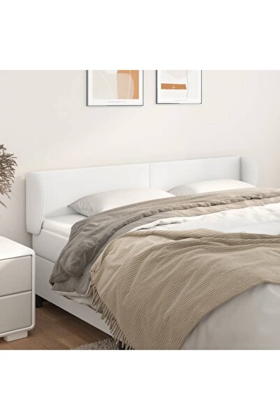 Concept Tăblie de pat cu aripioare alb 163x23x78/88 cm piele ecologică