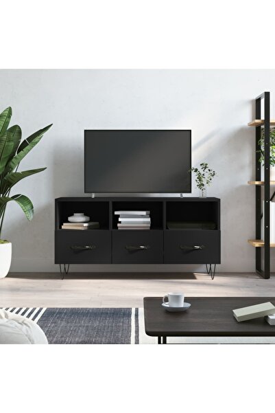Concept Dulap TV, negru, 102x36x50 cm, lemn prelucrat