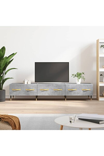Concept Comodă TV, gri beton, 150x36x30 cm, lemn prelucrat