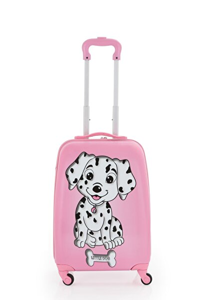 MÇS V307 ABS ÇOCUK VALİZ-PEMBE DALMAÇYALI