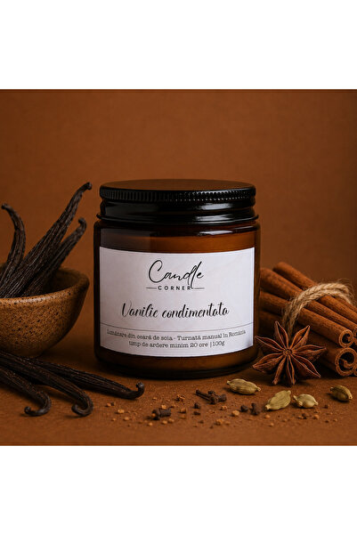 Candle Corner Lumânare parfumată din ceară de soia 100g, recipient din sticlă...