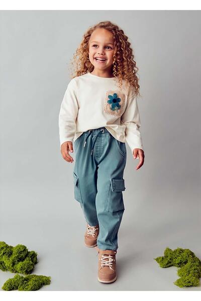 MAYORAL Girl's Cargo Pocket Pants Green