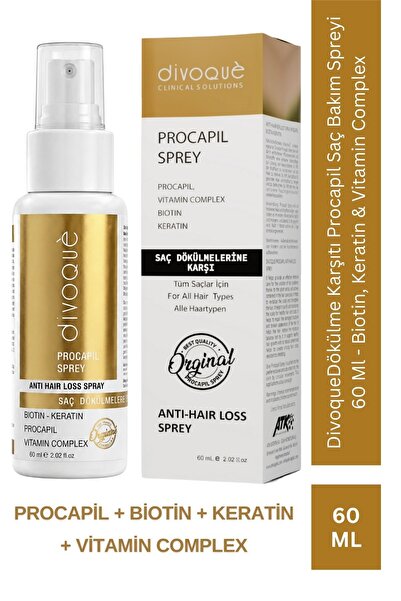 DIVOQUE Dökülme Karşıtı Procapil Saç Bakım Spreyi 60 Ml - Biotin, Keratin & V...