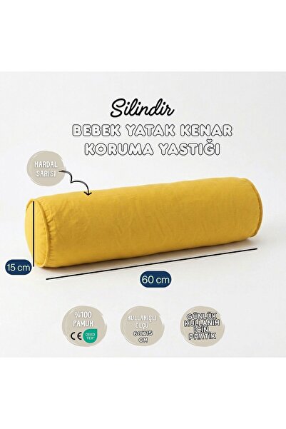 JOYFUL KIDS |   Cylinder Baby Bed Edge Protection |   Yellow |   100% Cotton ...
