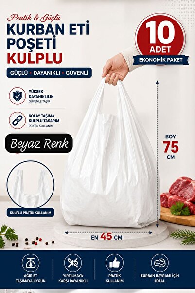 VENON Büyük Boy Kurban Eti Poşeti 💚10 ADET KURBAN POŞETİ 45X75 KALIN KOKUSUZ...