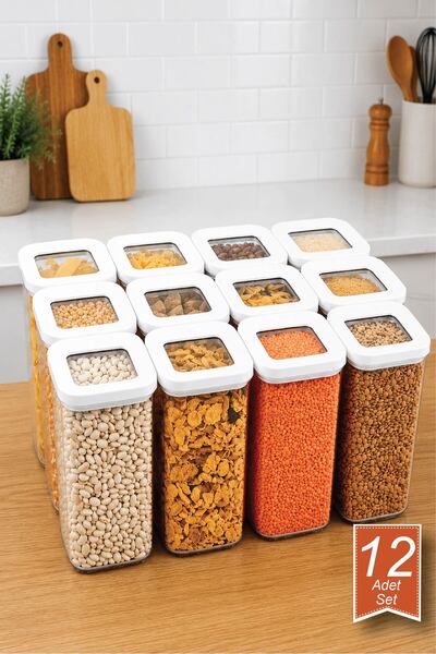 VİP AHMET 12'li Kare Saklama Kabı Seti 12*1700 ml