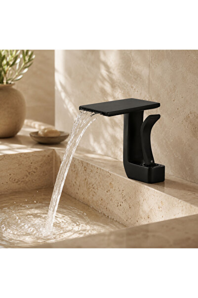 SMART GADGETS C&A Baterie lavoar baie, Cascade Premium Class, Negru mat, 14,5 cm