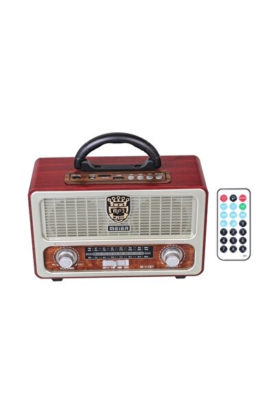 Sezy Meier 111 Bt Şarjlı Nostaljik Radyo Bluetootlu-kumandalı Usb/sd Açık Kah...