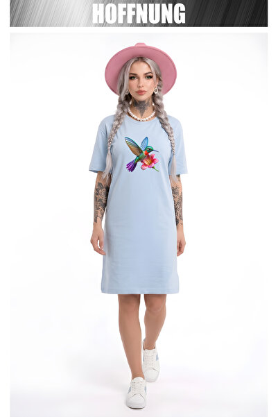HOFFNUNG Women's Short Sleeve Crew Neck T-Shirt Dress Nightgown