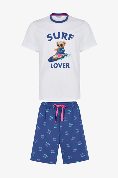 Penti Ανδρικό πολύχρωμο σετ πιτζάμες με σορτς Surf Lover