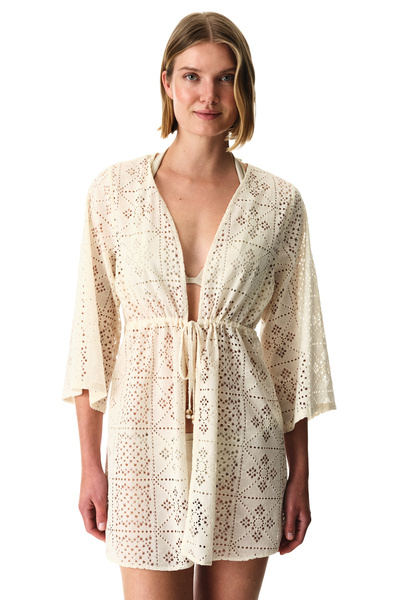 Penti Ecrufarbener Jasmin-Kimono