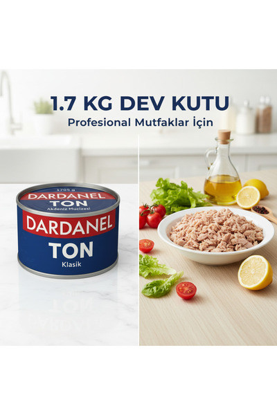 Dardanel Ayçiçek Yağlı Klasik Ton Balığı 1705 gram - Doğal Lezzet