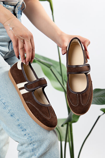 PLN SHOES حذاء ماري جين الرياضي اليومي المريح للنساء من فيلكرو