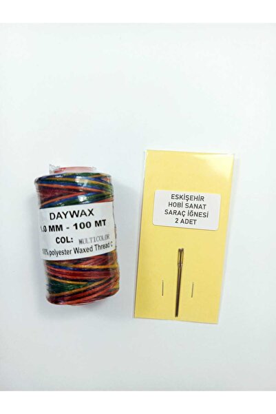 Eskişehir hobi sanat Κερωμένο νήμα Daywax 1 χιλιοστού 100 μέτρων πολύχρωμο κα...
