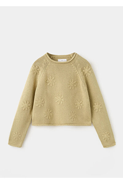 MANGO Kids Çiçekli örgü kazak