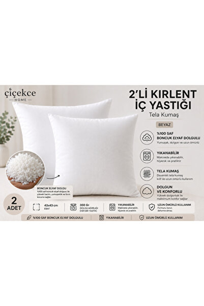 Çiçekce Home evinize renk katar KIRLENT iç yastık 1.sinif boncuk elyaf dolgul...