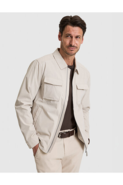 Pierre Cardin Beige Shirt Collar Seasonal Coat 50325313-Vr011