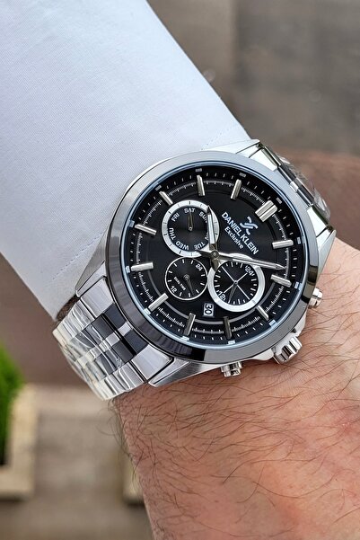 Daniel Klein Silver Black Renk 44 Mm Göstergeleri Aktif Erkek Kol Saati