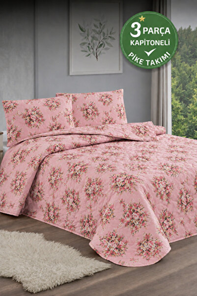 Shopyteks Çift Kişilik Yatak Örtüsü 200x220 Kapitoneli Pike Çiçek Desenli Yum...