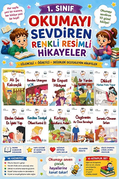 Üçgen Yayıncılık 1. Sınıf Okumayı Sevdiren Renkli Resimli Hikayeler 18- 10 Kitap