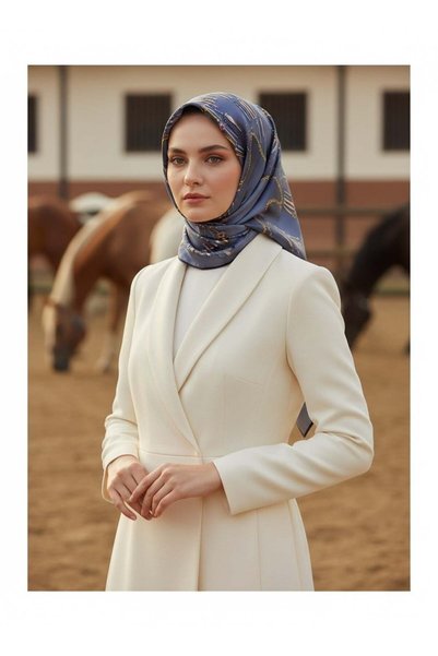Vissona 100% twill silk chain patterned smoky color 90x90 scarf sewing method: hand sewing