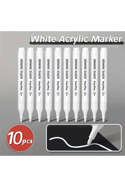 Choice 10pcs 5pcs White Acrylic Marker,Permanent Pen Art Supplies for Black P...