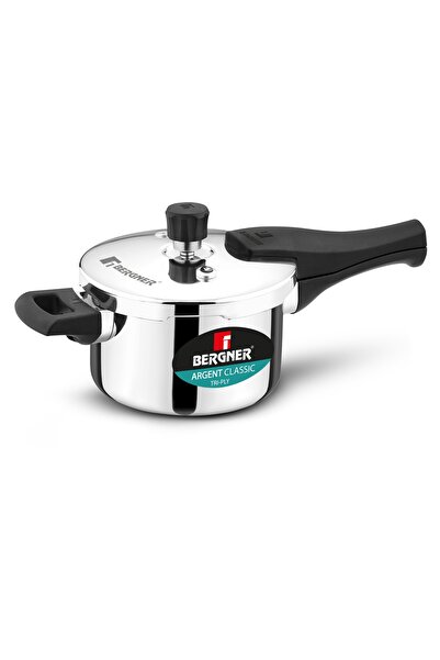 Bergner Argent Classic 6.5L Triply Stainless Steel Pressure Cooker Pan Outer ...