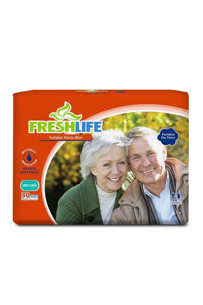 Freshlife 4-Pack Medium Waistband Adult Diapers 30X4 (120 Pieces)
