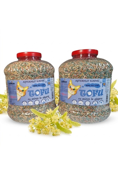 Vitamix Tofu ecoMiau – Asternut biodegradabil pentru pisici, Flori de Tei, Pa...