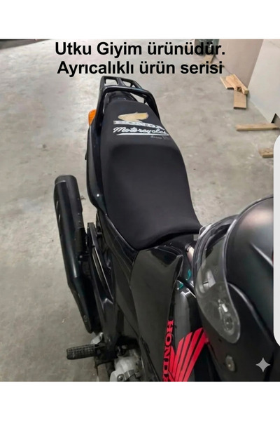 Utku Giyim HONDA CBF 150 UYUMLU YENİ HONDA BASKILI MOTOSİKLET SELE KILIFI SİY...
