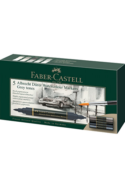 Faber Castell SET OF 5 SOLUBLE MARKERS IN SHADES OF GREY A.DURER FABER-CASTELL