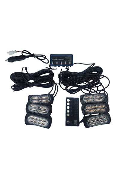 Space 17 fonksiyonlu çakar lamba 12-30v 24 led 6 adet sarı*sarı set / LAPA549-1