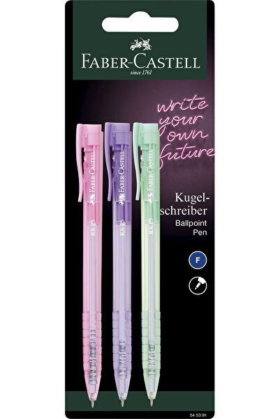 Faber Castell BLISTER 3 BUCĂȚI ROLLER 0.5MM SEMI-GEL CU MECANISM ÎN CULORI PA...