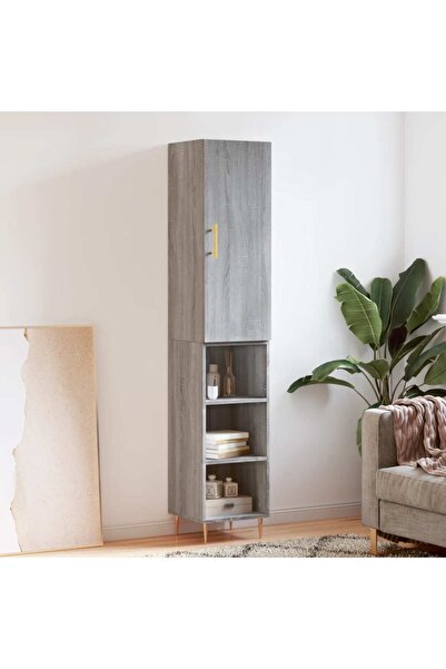 Concept Dulap înalt, gri sonoma, 34,5x34x180 cm, lemn prelucrat