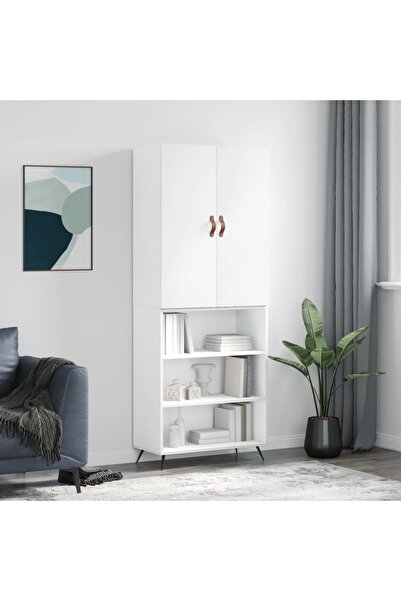 Concept Dulap înalt, alb, 69,5x34x180 cm, lemn compozit
