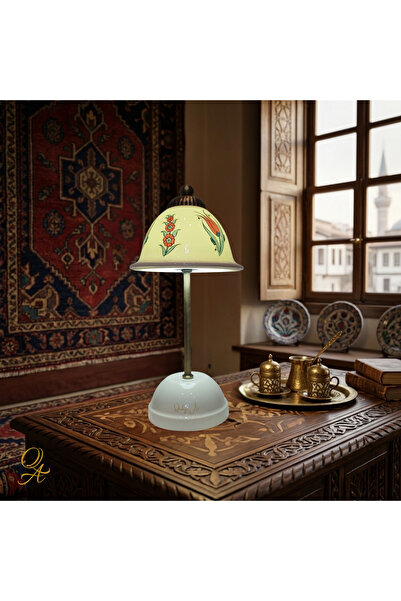 Qtahya Art Abajur-Masa ve Gece Lambası-Dekoratif-Şeffaf Porselen-El yapımı-Po...