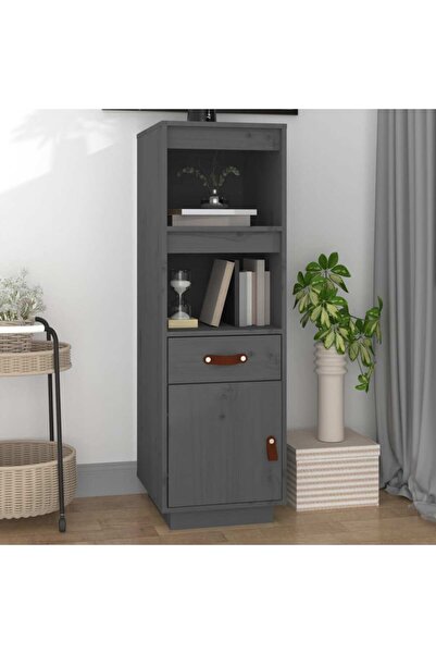 Concept Dulap înalt, gri, 34x40x108,5 cm, lemn masiv de pin