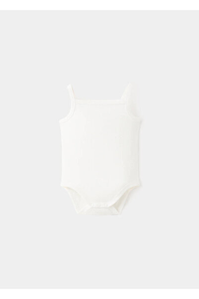 MANGO Baby Ribanalı pamuklu bodysuit